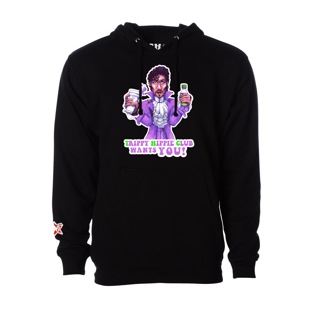 PURPLE RAIN BLACK HOODIE